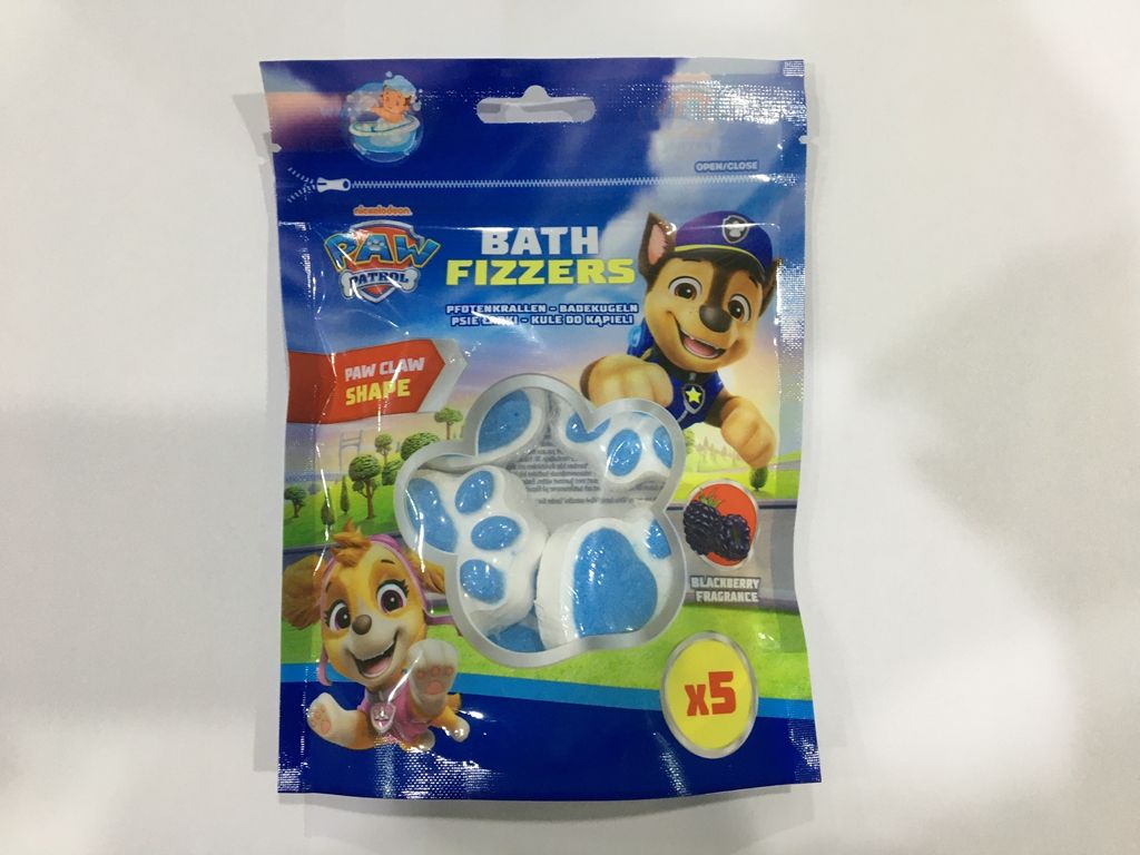 Inspekcja przed wysyłką: Paw Patrol Paw Bath Bombs 5×20g — 24 300 szt. | Marzec 2026 | PASS