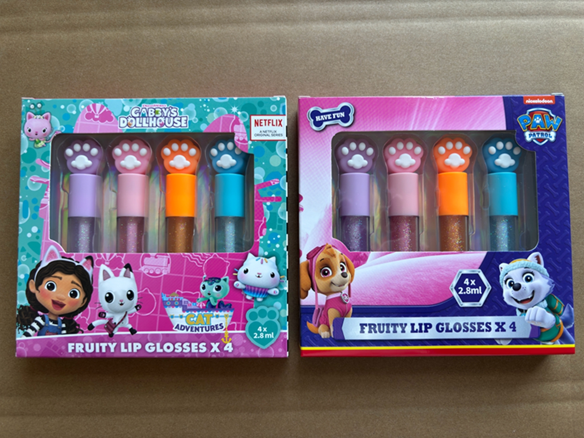 Inspekcja przed wysyłką: Zestaw 4PK Lip Gloss Paw Patrol & Gabby's Dollhouse — 90 336 zestawów | Wrzesień 2024 | PASS